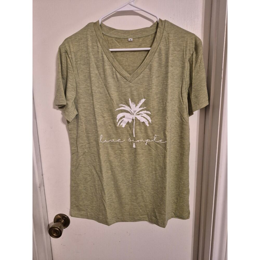 Live Simple V neck T shrit-Size Medium-NWT